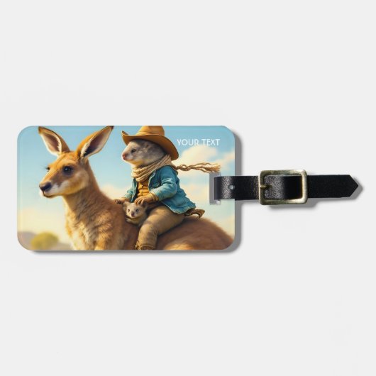 Fantasy Niedlich Wombat Kangaroo Koala Gepäckanhänger (Vorderseite horizontal)