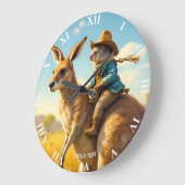 Fantasy Niedlich Wombat Kangaroo Koala Große Wanduhr (Winkel)