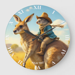 Fantasy Niedlich Wombat Kangaroo Koala Große Wanduhr