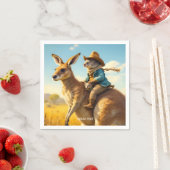 Fantasy Niedlich Wombat Kangaroo Koala Serviette (Beispiel)