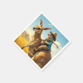 Fantasy Niedlich Wombat Kangaroo Koala Serviette (Ecke)