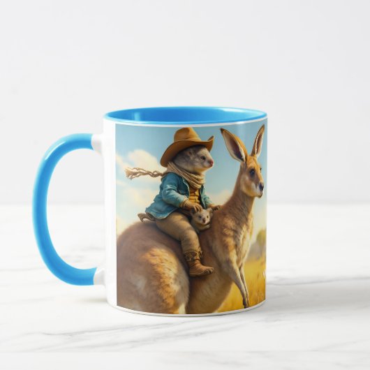 Fantasy Niedlich Wombat Kangaroo Koala Tasse (Links)