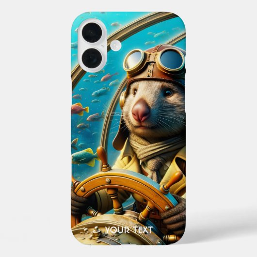 Fantasy Niedlich Wombat Pilot unter Wasser Case-Mate iPhone Hülle (Rückseite)