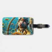 Fantasy Niedlich Wombat Pilot unter Wasser Gepäckanhänger (Rückseite horizontal)