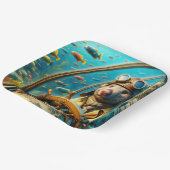 Fantasy Niedlich Wombat Pilot unter Wasser Pappteller (Gewinkelt)