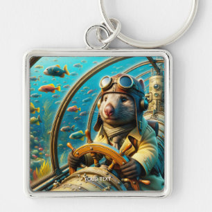 Fantasy Niedlich Wombat Pilot unter Wasser Schlüsselanhänger