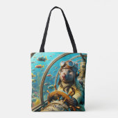 Fantasy Niedlich Wombat Pilot unter Wasser Tasche (Rückseite)