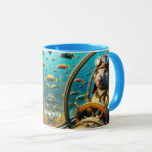 Fantasy Niedlich Wombat Pilot unter Wasser Tasse (VorderseiteRechts)
