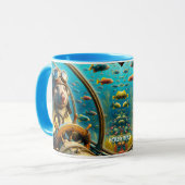 Fantasy Niedlich Wombat Pilot unter Wasser Tasse (Vorderseite Links)