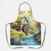 Fantasy Niedlich Wooden Watermill River Schürze (Vorderseite)