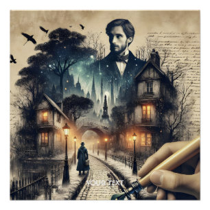Fantasy Niedlich Writer Paris Streets Poster