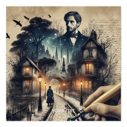 Fantasy Niedlich Writer Paris Streets Poster (Vorderseite)