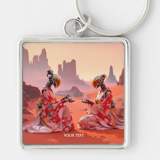 Fantasy Niedlich Wüste Mars Tee Schlüsselanhänger (Vorne)