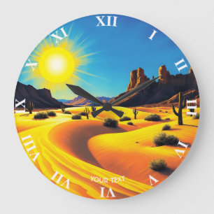 Fantasy Niedlich Wüste Sands Rocks Große Wanduhr