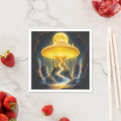 Fantasy Niedlich Yellow Ancient Mushroom Serviette (Beispiel)