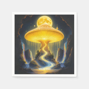 Fantasy Niedlich Yellow Ancient Mushroom Serviette