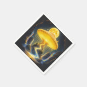 Fantasy Niedlich Yellow Ancient Mushroom Serviette (Ecke)