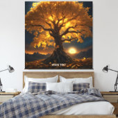 Fantasy Niedlich Yellow Tree Moon Leinwanddruck (Insitu (Schlafzimmer))