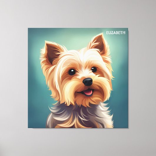 Fantasy Niedlich Yorkshire Terrier, Vintag Fantasy Leinwanddruck (Vorderseite)