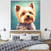 Fantasy Niedlich Yorkshire Terrier, Vintag Fantasy Leinwanddruck (Insitu (Schlafzimmer))