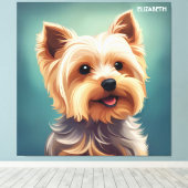Fantasy Niedlich Yorkshire Terrier, Vintag Fantasy Leinwanddruck (Insitu (Holzboden))
