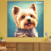 Fantasy Niedlich Yorkshire Terrier, Vintag Fantasy Leinwanddruck (Insitu (Wohnzimmer))