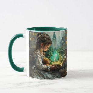 Fantasy Niedlich Young Girl Reading Tasse