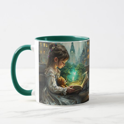Fantasy Niedlich Young Girl Reading Tasse (Links)