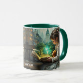 Fantasy Niedlich Young Girl Reading Tasse (VorderseiteRechts)