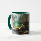 Fantasy Niedlich Young Girl Reading Tasse (Vorderseite Links)