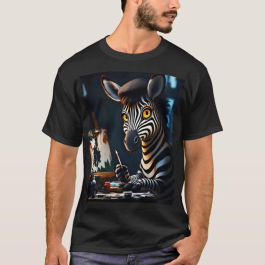 Fantasy Niedlich Zebra Face Painting T-Shirt (Vorderseite)