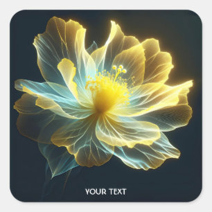 Fantasy Niedlich Zender Gelbe Blume Quadratischer Aufkleber