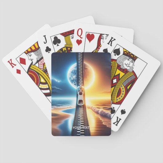 Fantasy Niedlich Zipper Night Day Spielkarten (Rückseite)