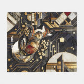Fantasy Niedliche Abstrakt Fox Art Fleecedecke (Vorderseite (Horizontal))