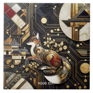 Fantasy Niedliche Abstrakt Fox Art Fliese