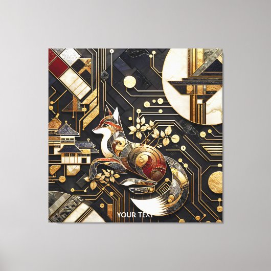 Fantasy Niedliche Abstrakt Fox Art Leinwanddruck (Vorderseite)