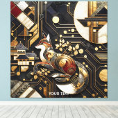 Fantasy Niedliche Abstrakt Fox Art Leinwanddruck (Insitu (Holzboden))