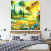 Fantasy Niedliche Bäume Abstrakte Landschaft Leinwanddruck (Insitu (Schlafzimmer))