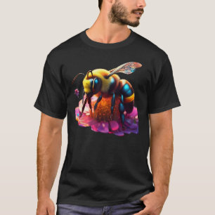 Fantasy Niedliche Biene mit Blume T-Shirt