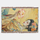 Fantasy Niedliche Blume Japanisches Mädchen Decke (Vorderseite)