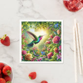 Fantasy Niedliche Blume Rainbow Hummingbird Serviette (Beispiel)