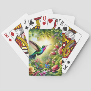 Fantasy Niedliche Blume Rainbow Hummingbird Spielkarten
