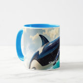 Fantasy Niedliche Dolphin Sea Clouds Tasse (Vorderseite Links)