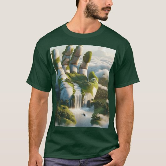 Fantasy Niedliche Handwaldwolken T-Shirt (Vorderseite)