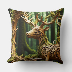 Fantasy Niedliche Holzschnitzerei Kissen