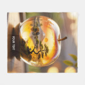 Fantasy Niedliche japanische Apple View Fleecedecke (Vorderseite (Horizontal))