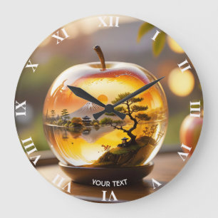 Fantasy Niedliche japanische Apple View Große Wanduhr