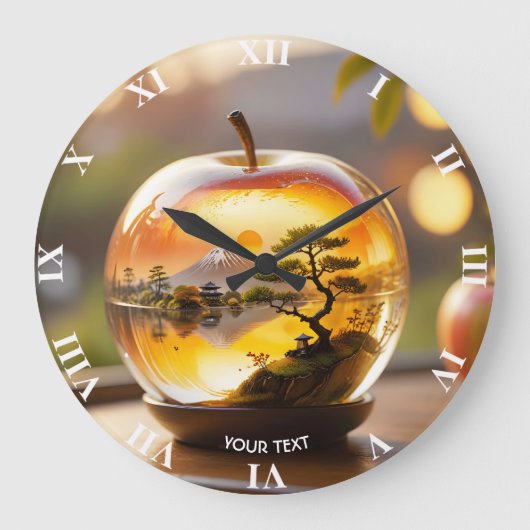 Fantasy Niedliche japanische Apple View Große Wanduhr (Vorderseite)