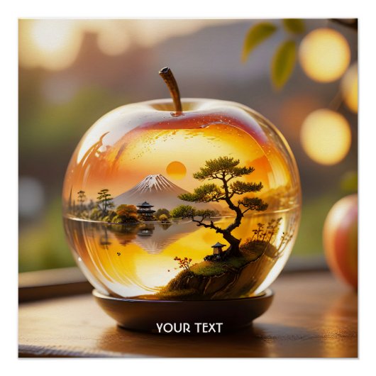 Fantasy Niedliche japanische Apple View Poster (Vorderseite)