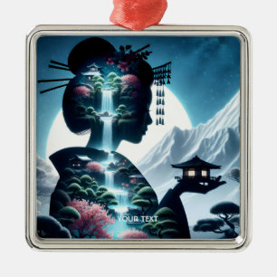 Fantasy Niedliche japanische Girl Landschaft Ornament Aus Metall